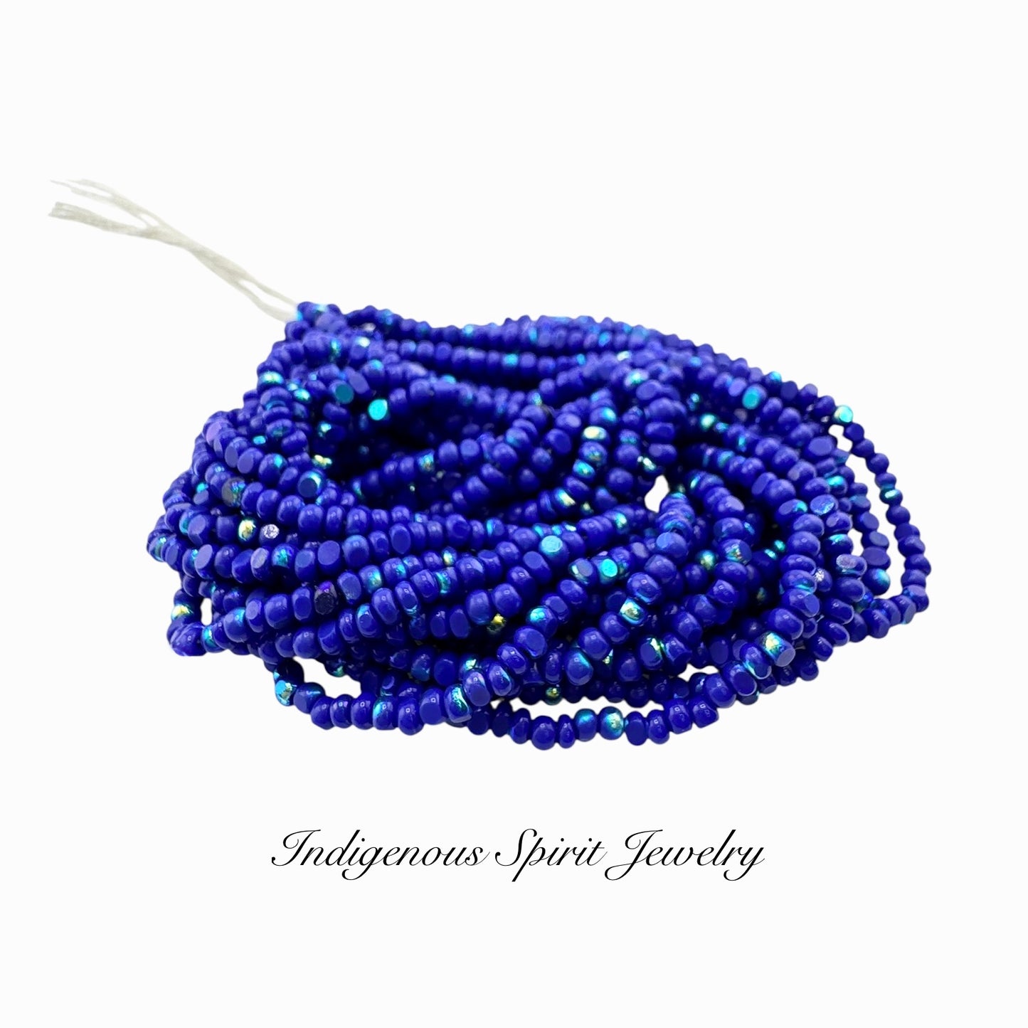 Patina Medium Blue Opaque AB - Sheen 2 Cut Charlotte Cut Beads (11/0)