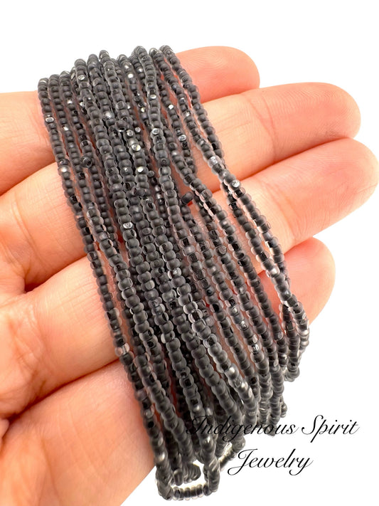 Matte Neon Black - Sheen 2 Cut Charlotte Cut Beads (11/0)