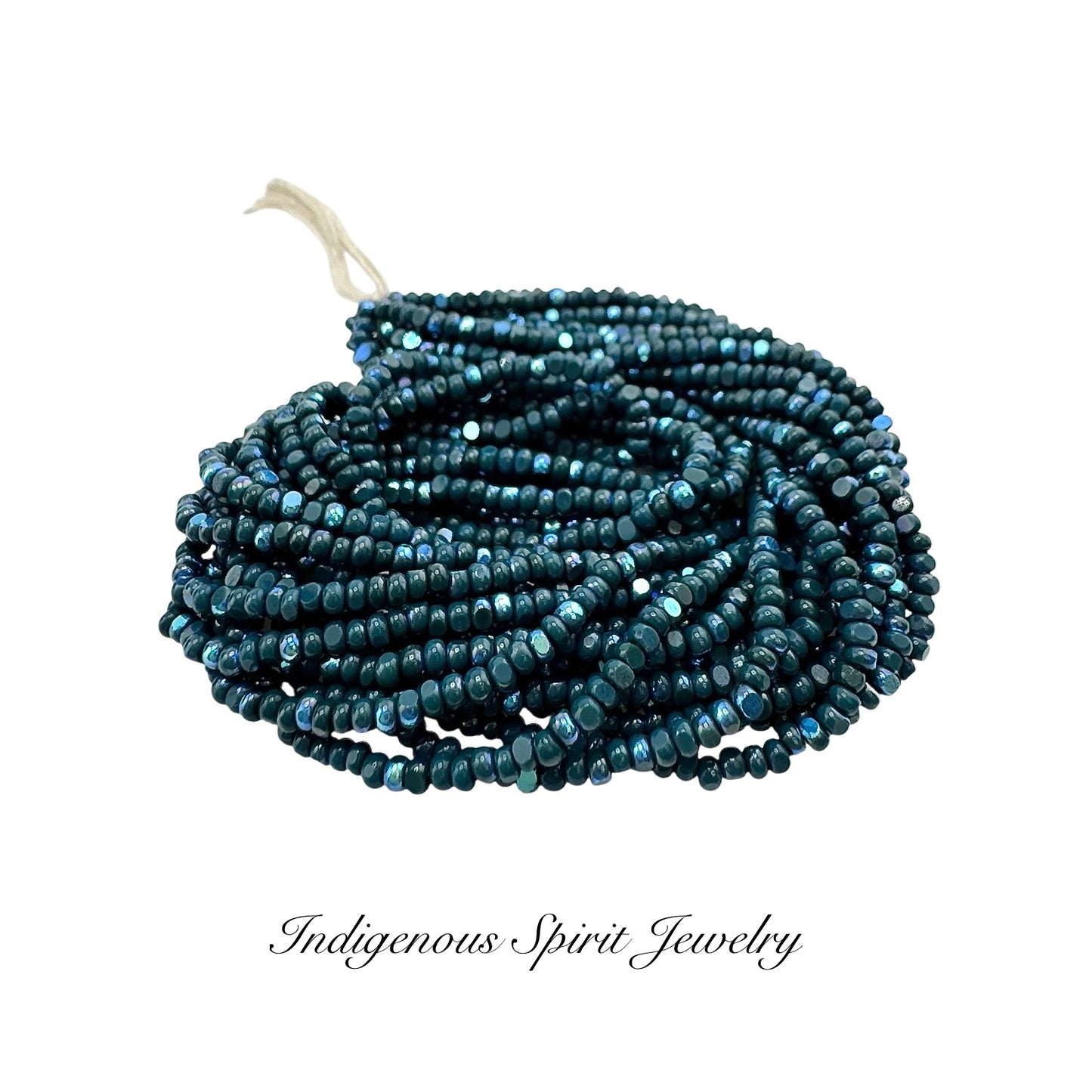Patina Opaque Emerald AB - Sheen 2 Cut Charlotte Cut Beads (11/0)