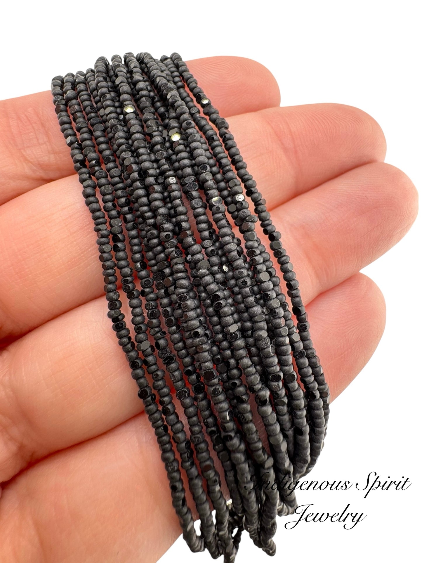 Matte Black - Sheen 2 Cut Charlotte Cut Beads 13/0