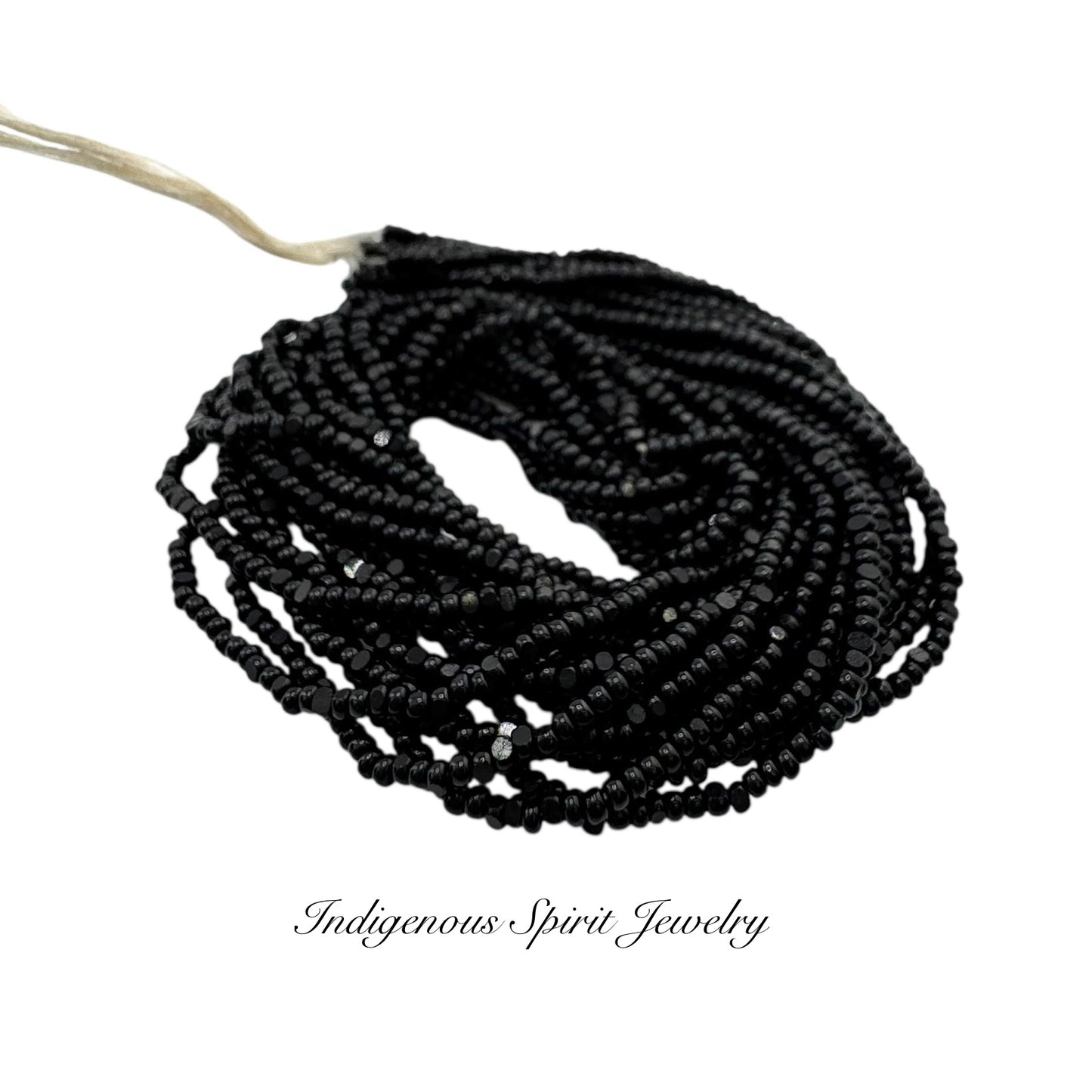 Jet Black - Sheen 2 Cut Charlotte Cut Beads 13/0