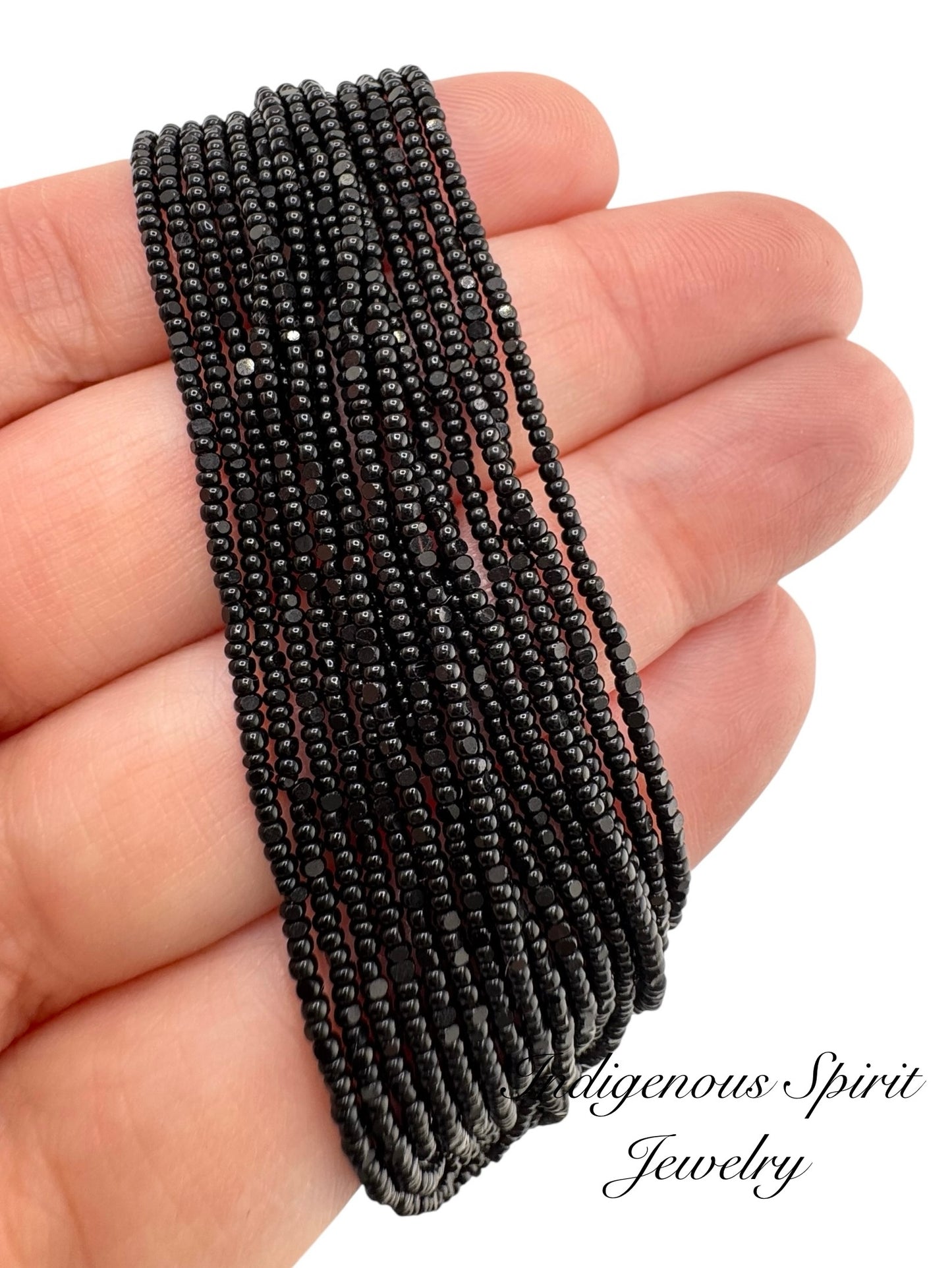 Jet Black - Sheen 2 Cut Charlotte Cut Beads 13/0