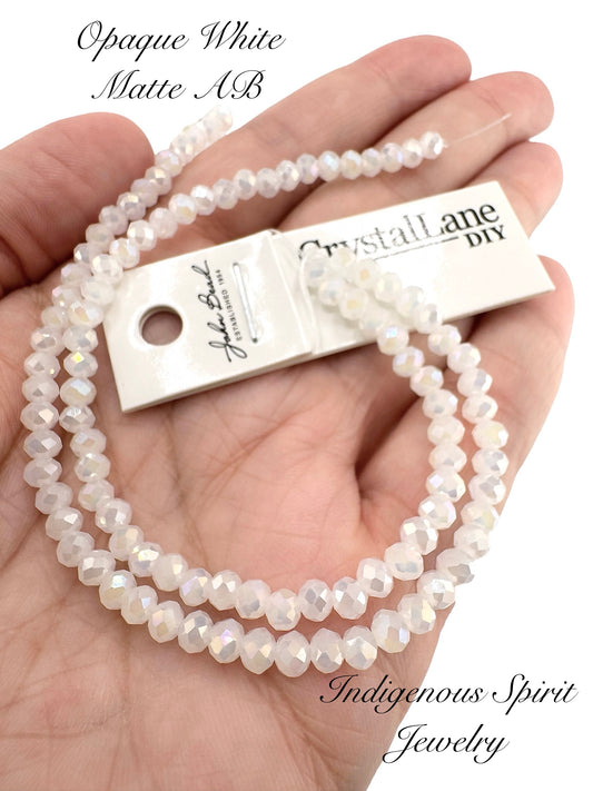 Opaque White Matte AB - Crystal Lane (3mm x 4mm)