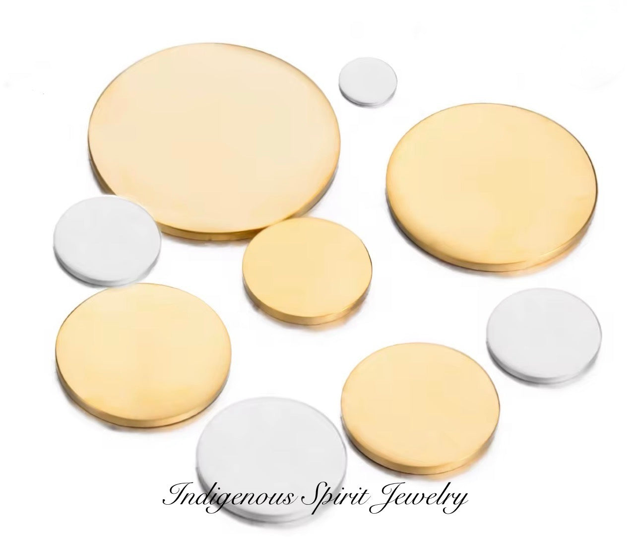 Stainless Steel Mirror Disc Cabochons