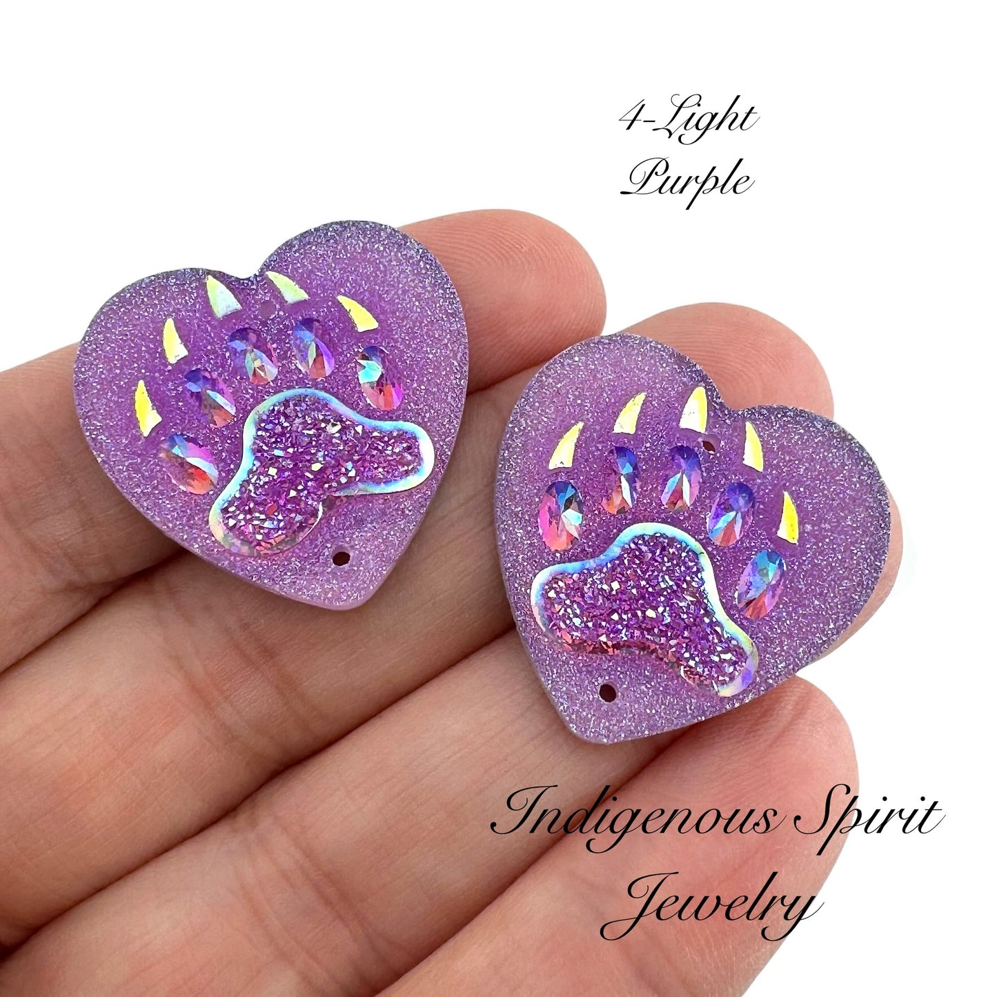 25mm Heart Bear Claw Resin Cabochons - Sew-on