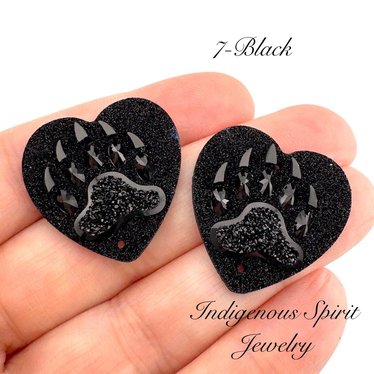 25mm Heart Bear Claw Resin Cabochons - Sew-on