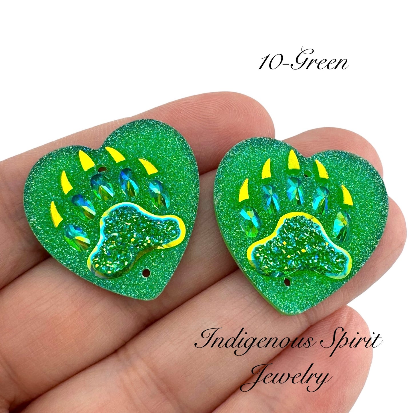 25mm Heart Bear Claw Resin Cabochons - Sew-on