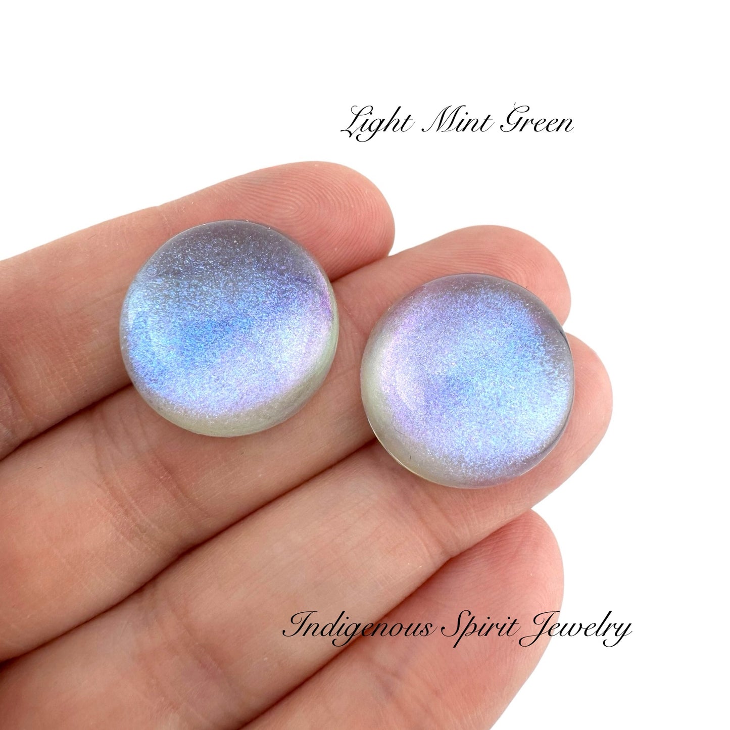 20mm Lab Created Glitter Resin Cabochons