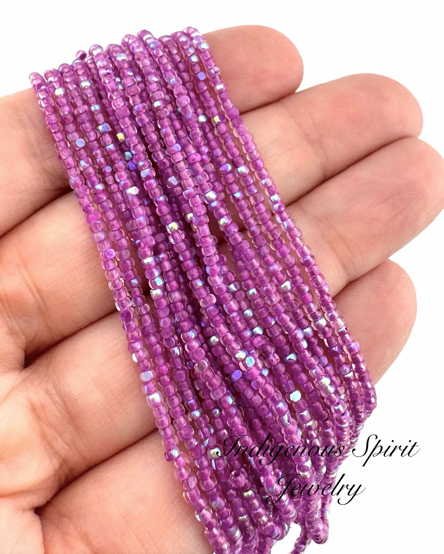 Patina Electric Fuchsia Lined AB - Sheen 2 Cut Charlotte Cut Beads (11/0)