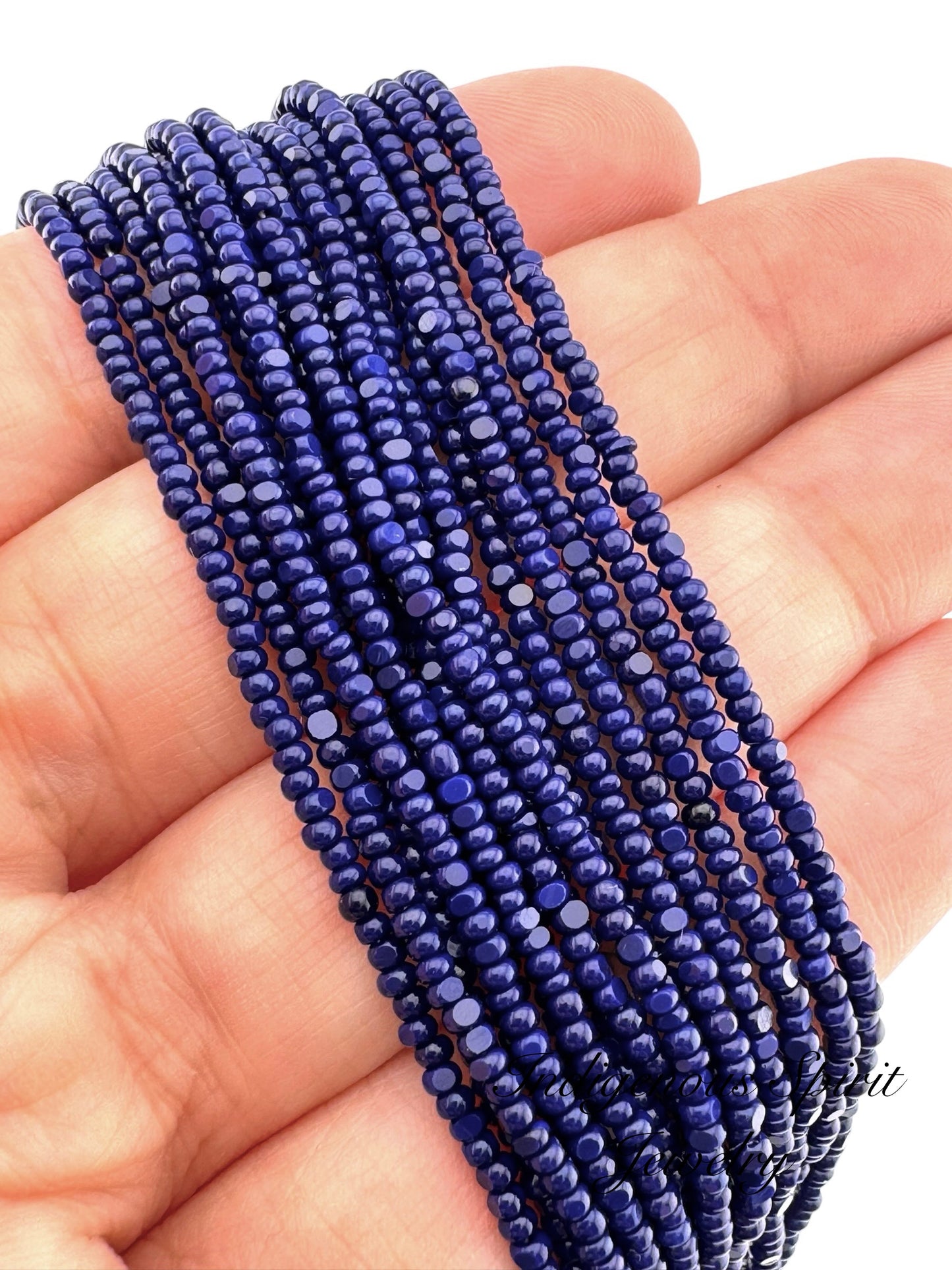 Opaque Dark Navy Blue - Sheen 2 Cut Charlotte Cut Beads (11/0)