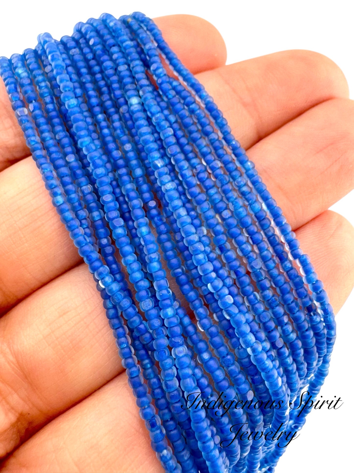 Matte Neon Electric Blue - Sheen 2 Cut Charlotte Cut Beads (11/0)
