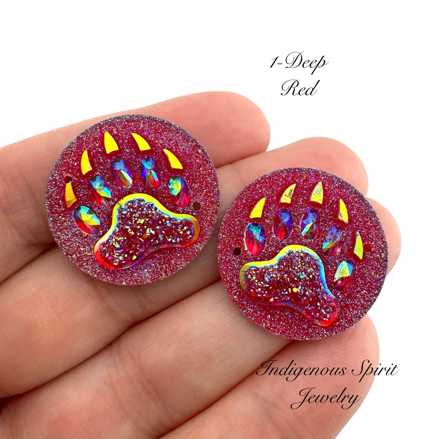 25mm Circle Bear Claw Resin Cabochons - Sew-on