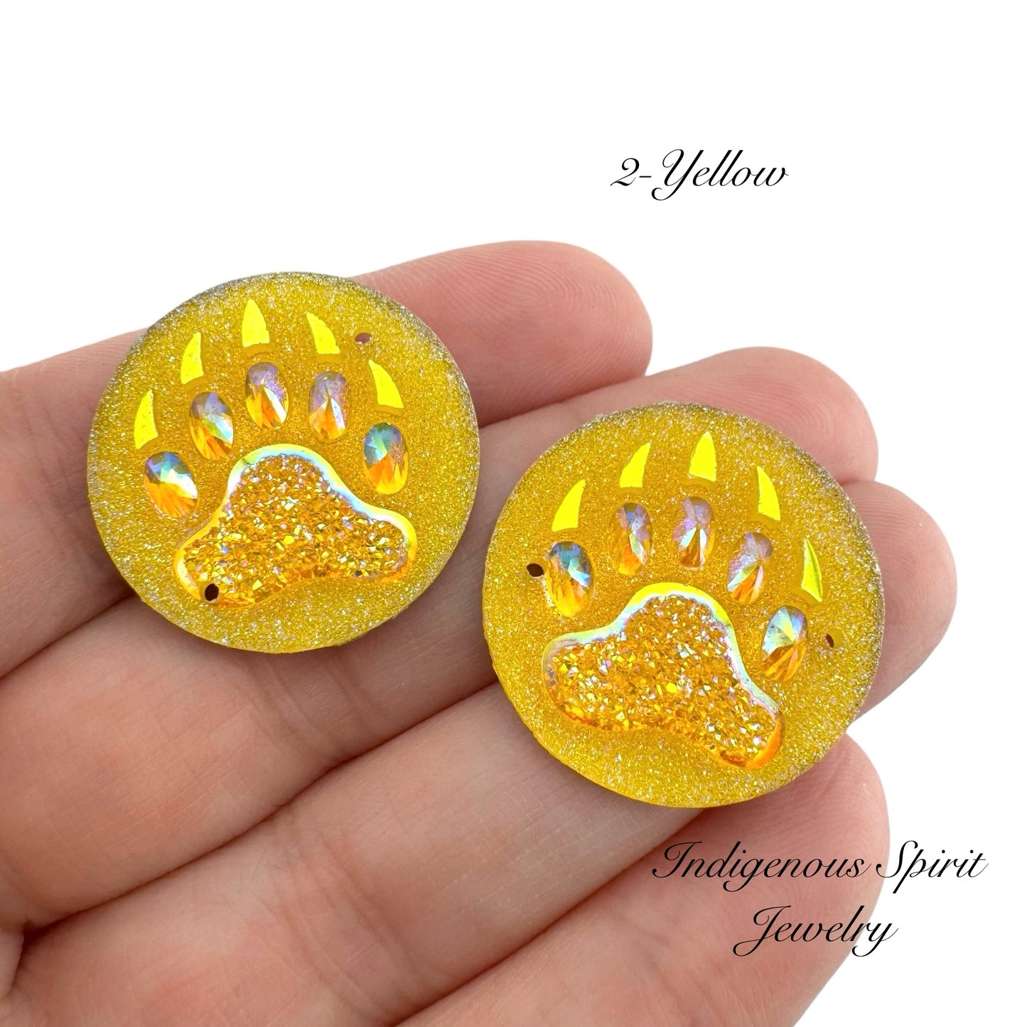 25mm Circle Bear Claw Resin Cabochons - Sew-on