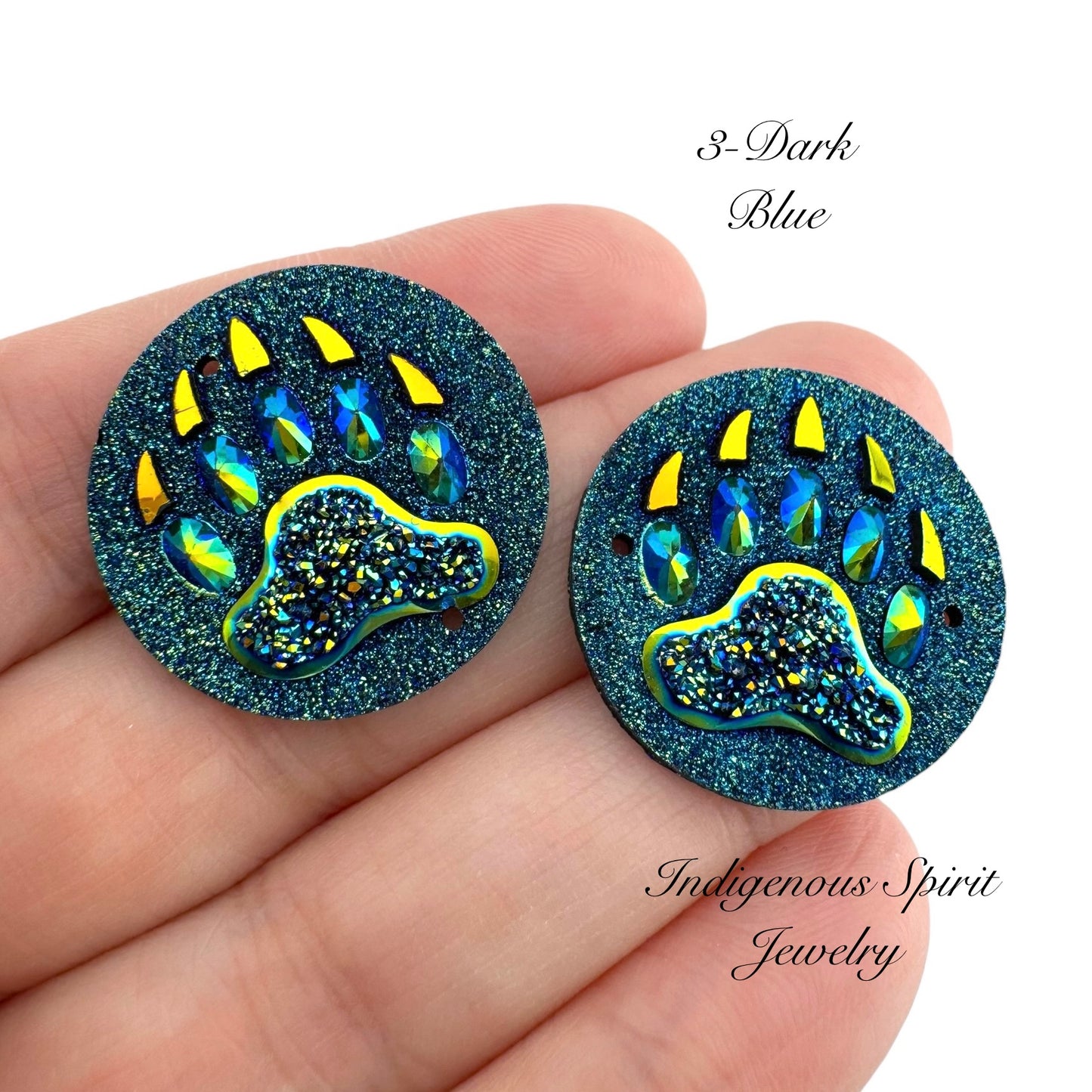 25mm Circle Bear Claw Resin Cabochons - Sew-on