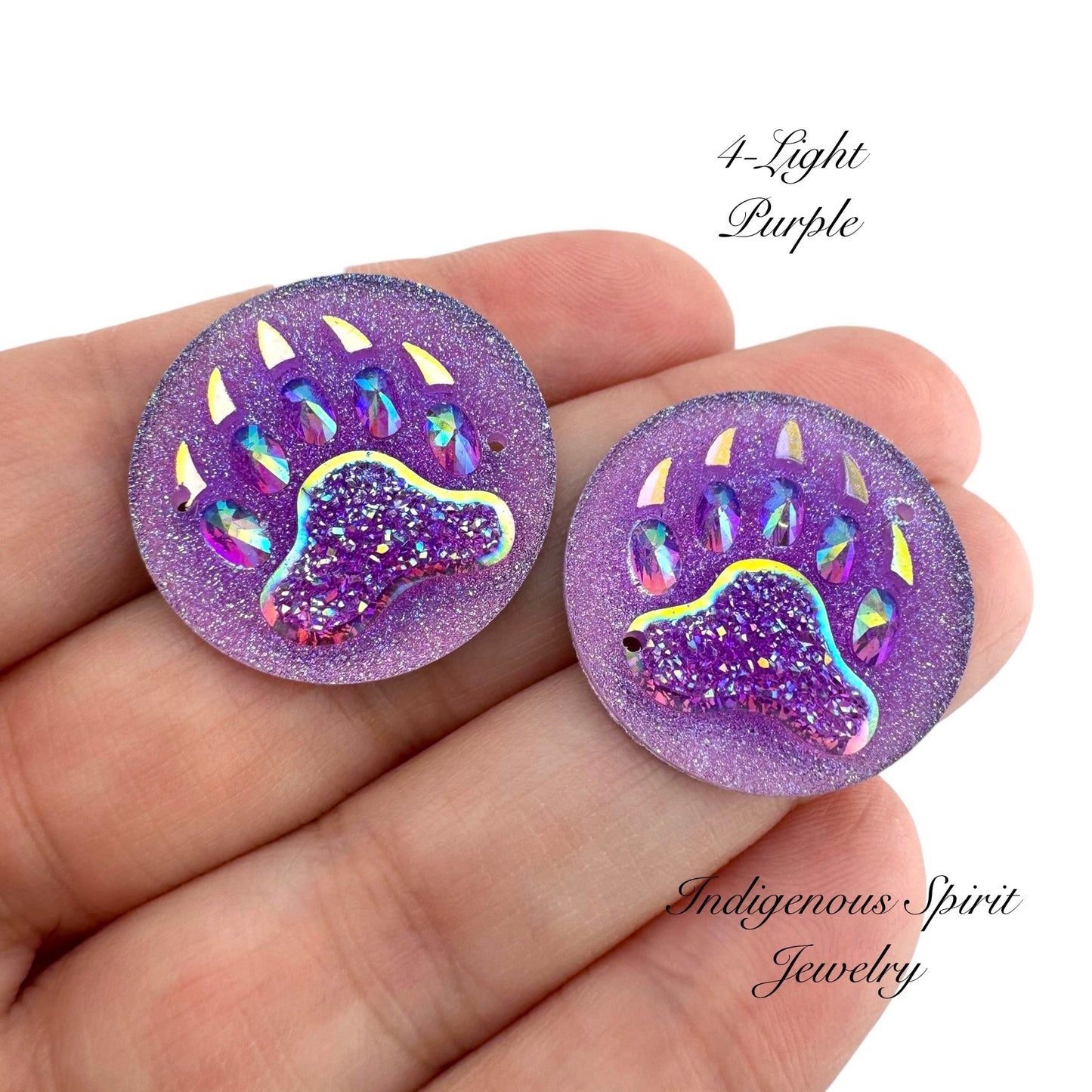 25mm Circle Bear Claw Resin Cabochons - Sew-on