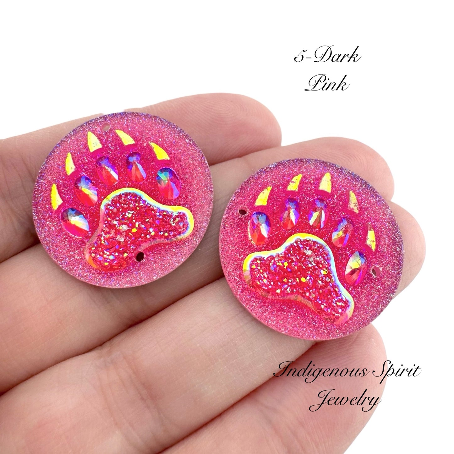 25mm Circle Bear Claw Resin Cabochons - Sew-on