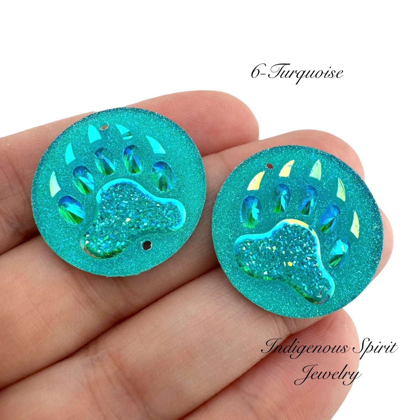 25mm Circle Bear Claw Resin Cabochons - Sew-on