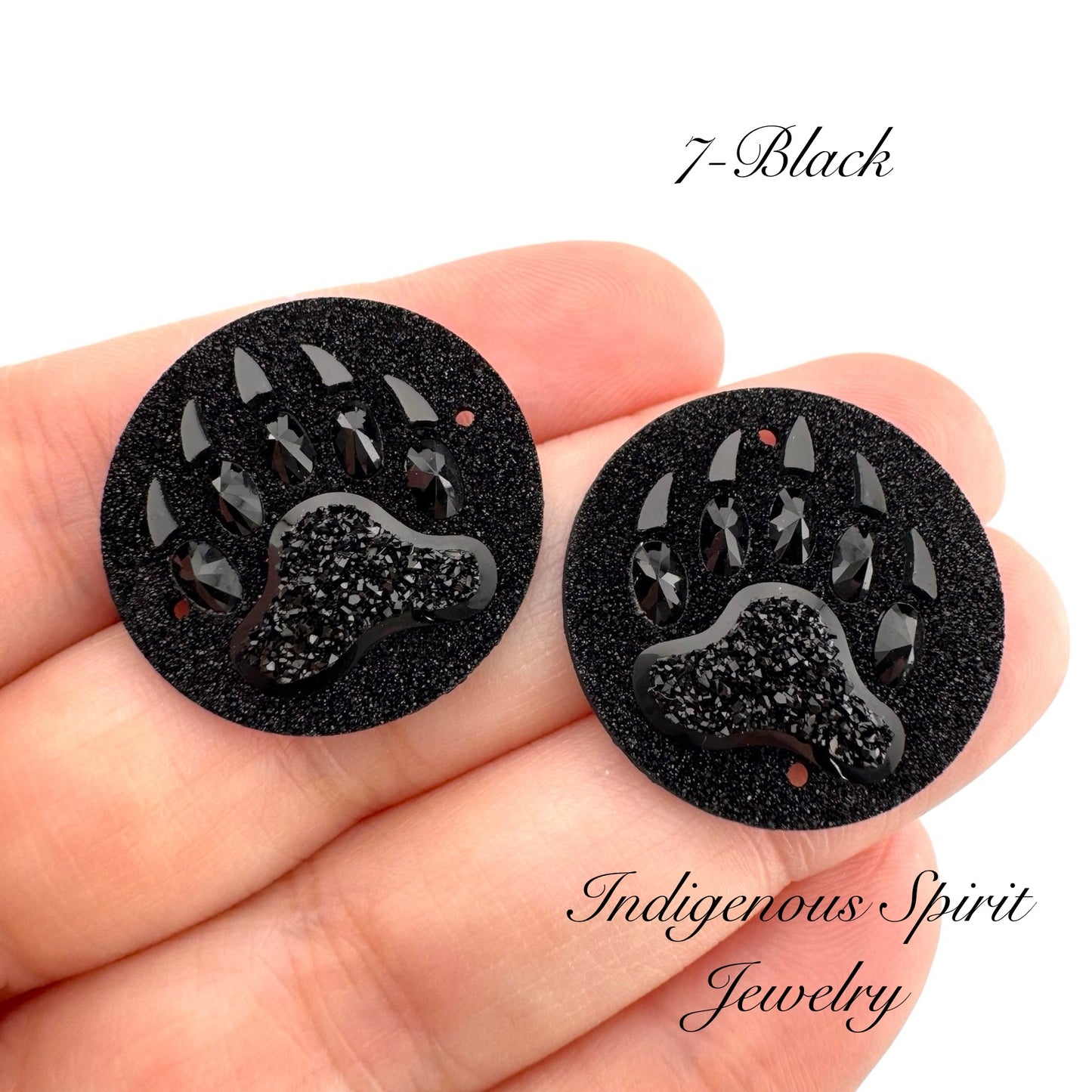 25mm Circle Bear Claw Resin Cabochons - Sew-on
