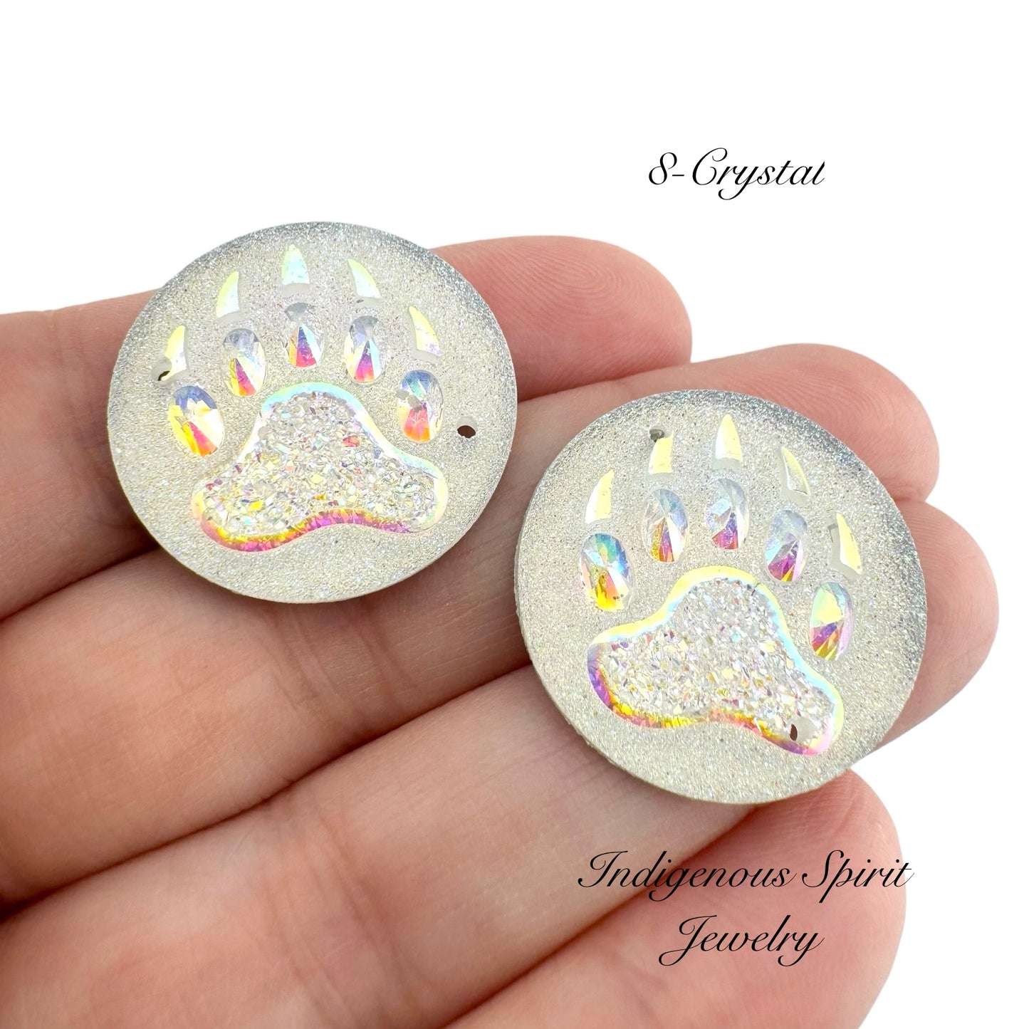 25mm Circle Bear Claw Resin Cabochons - Sew-on