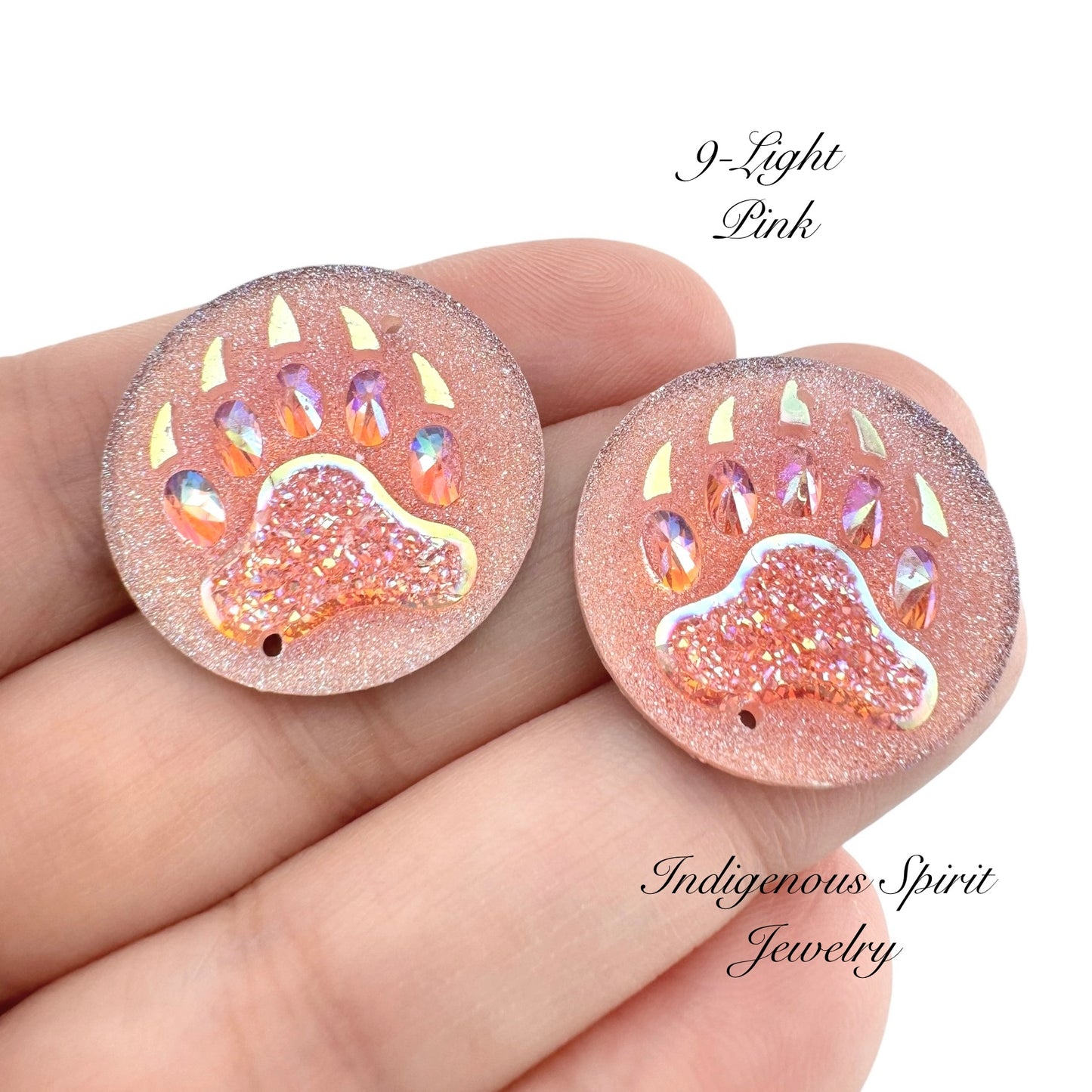 25mm Circle Bear Claw Resin Cabochons - Sew-on