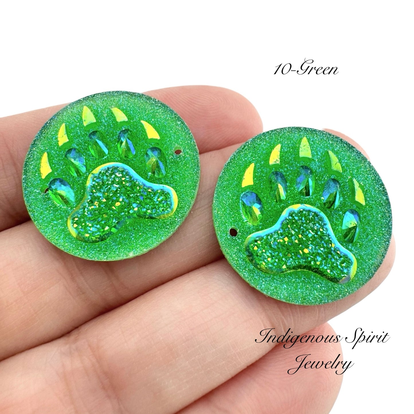 25mm Circle Bear Claw Resin Cabochons - Sew-on
