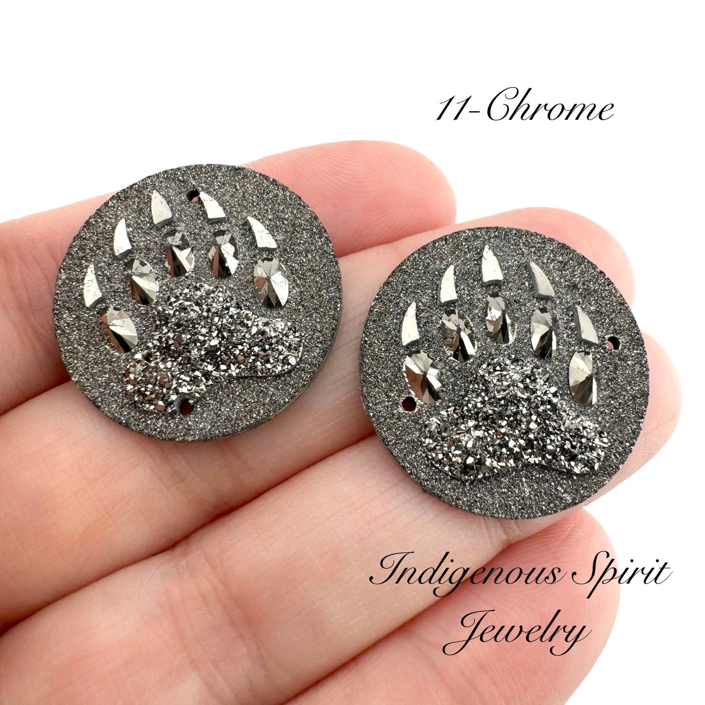 25mm Circle Bear Claw Resin Cabochons - Sew-on