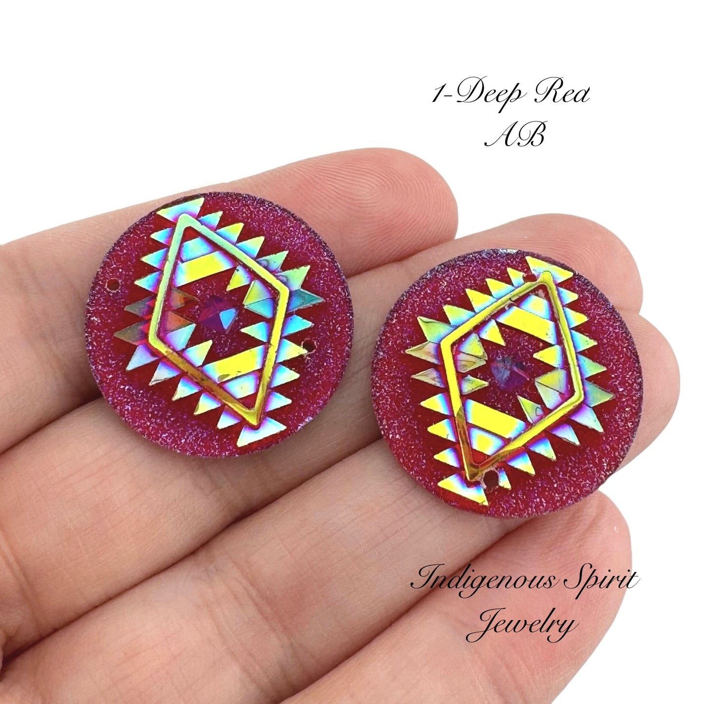 25mm Circle Geometric Triangle Blanket Resin Cabochons - Sew-on