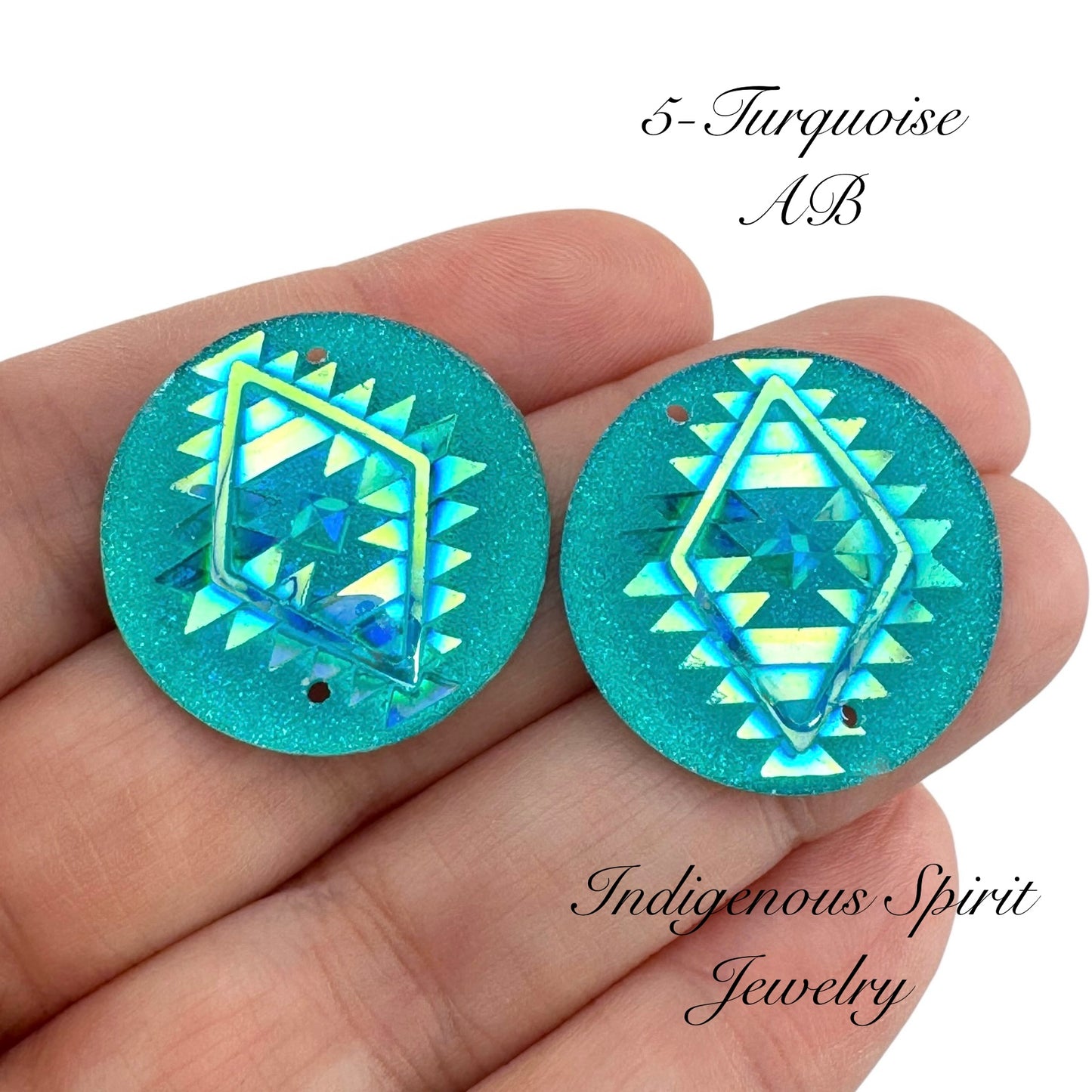 25mm Circle Geometric Triangle Blanket Resin Cabochons - Sew-on