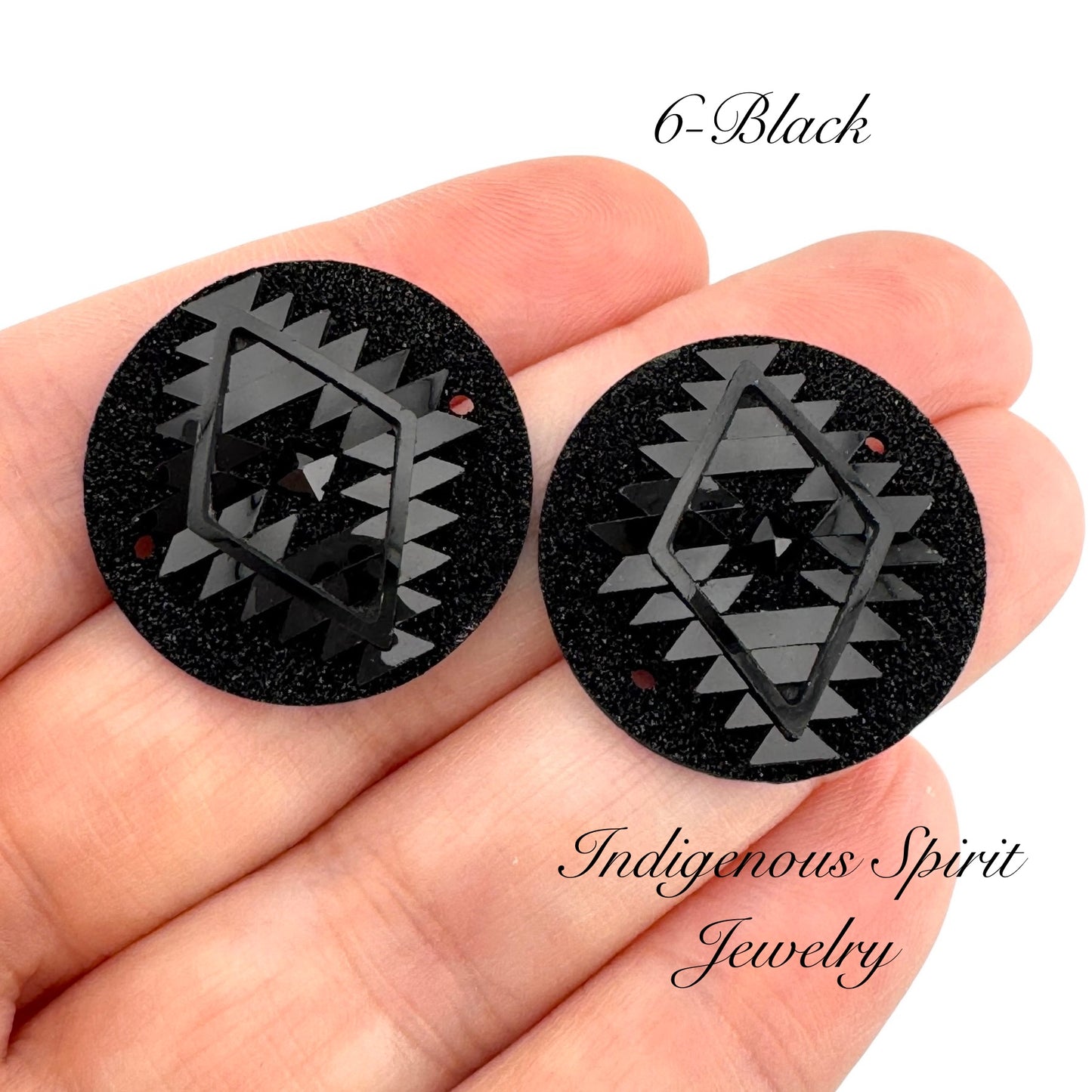 25mm Circle Geometric Triangle Blanket Resin Cabochons - Sew-on