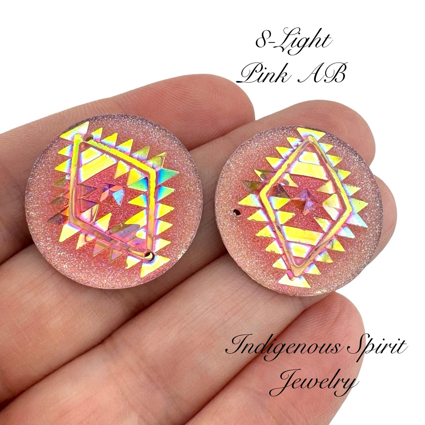 25mm Circle Geometric Triangle Blanket Resin Cabochons - Sew-on