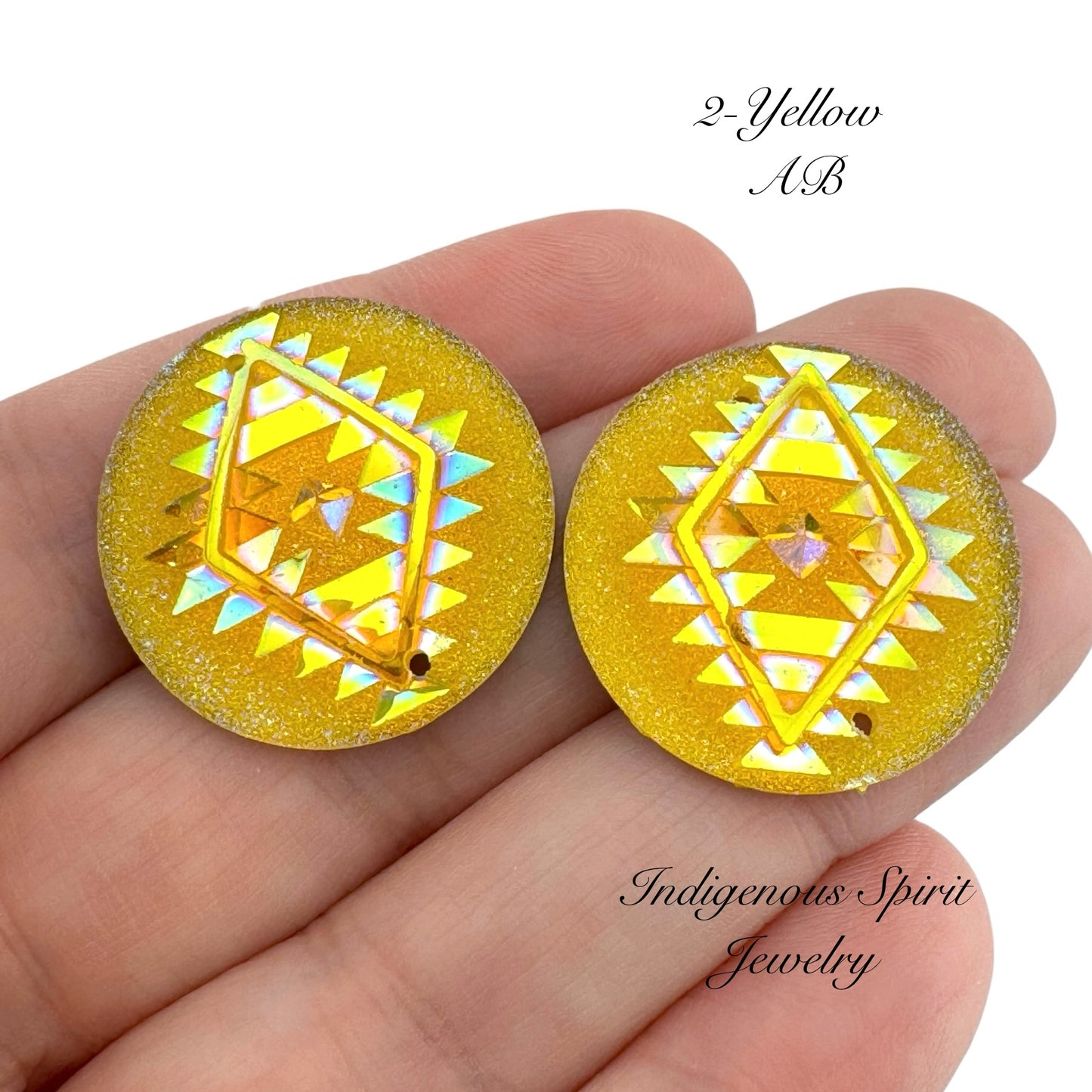 25mm Circle Geometric Triangle Blanket Resin Cabochons - Sew-on