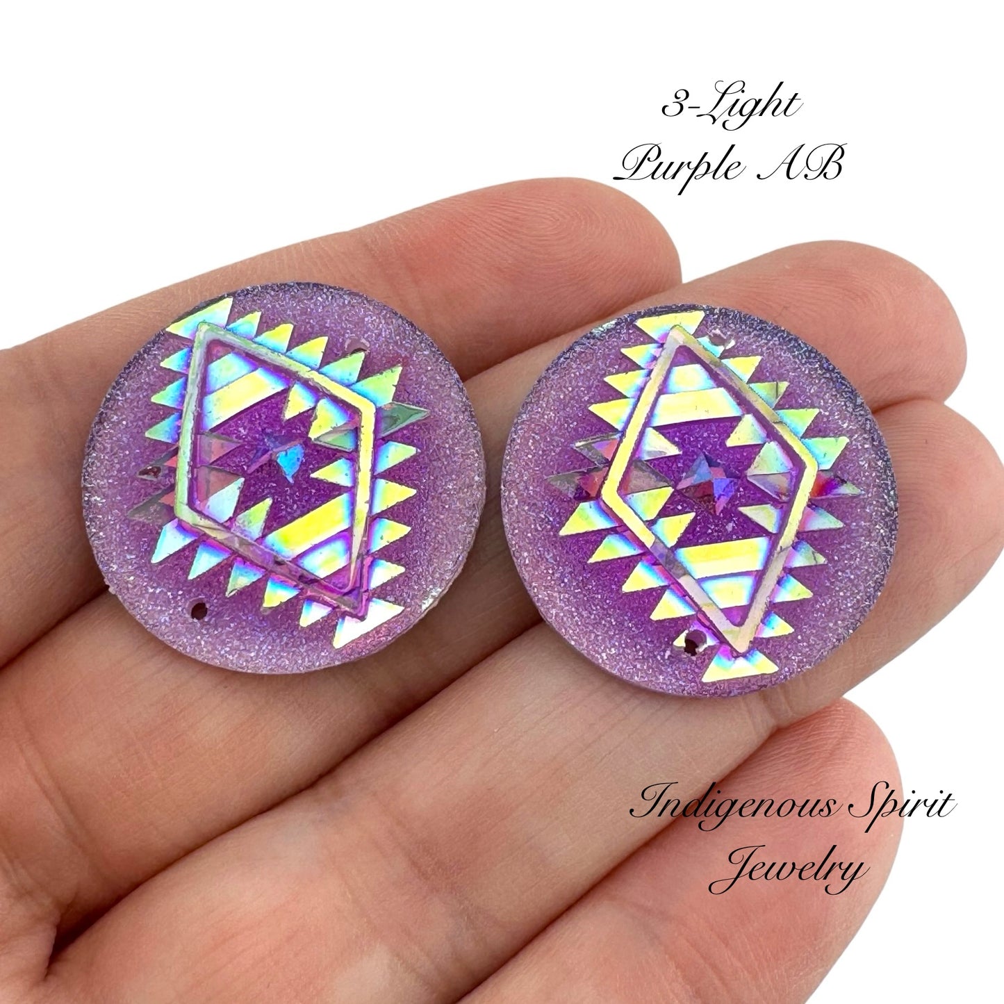 25mm Circle Geometric Triangle Blanket Resin Cabochons - Sew-on