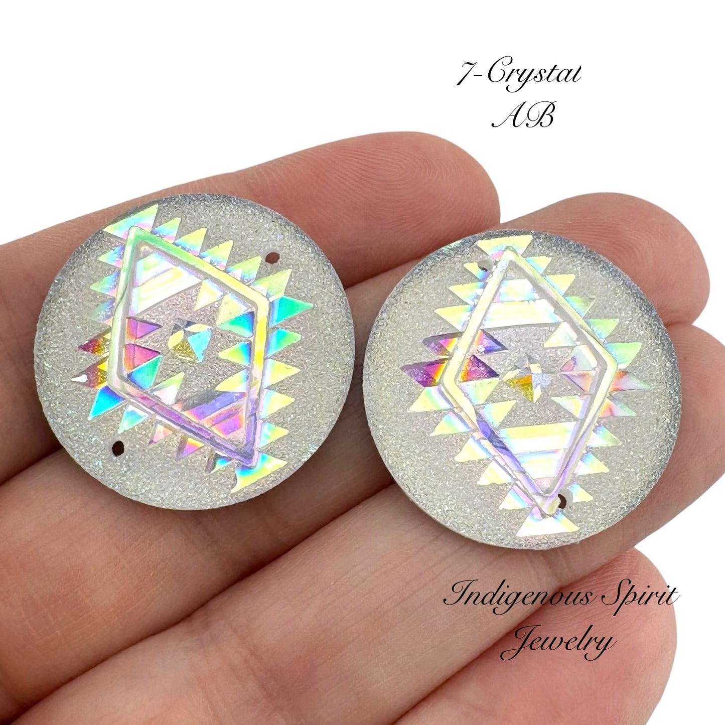 25mm Circle Geometric Triangle Blanket Resin Cabochons - Sew-on