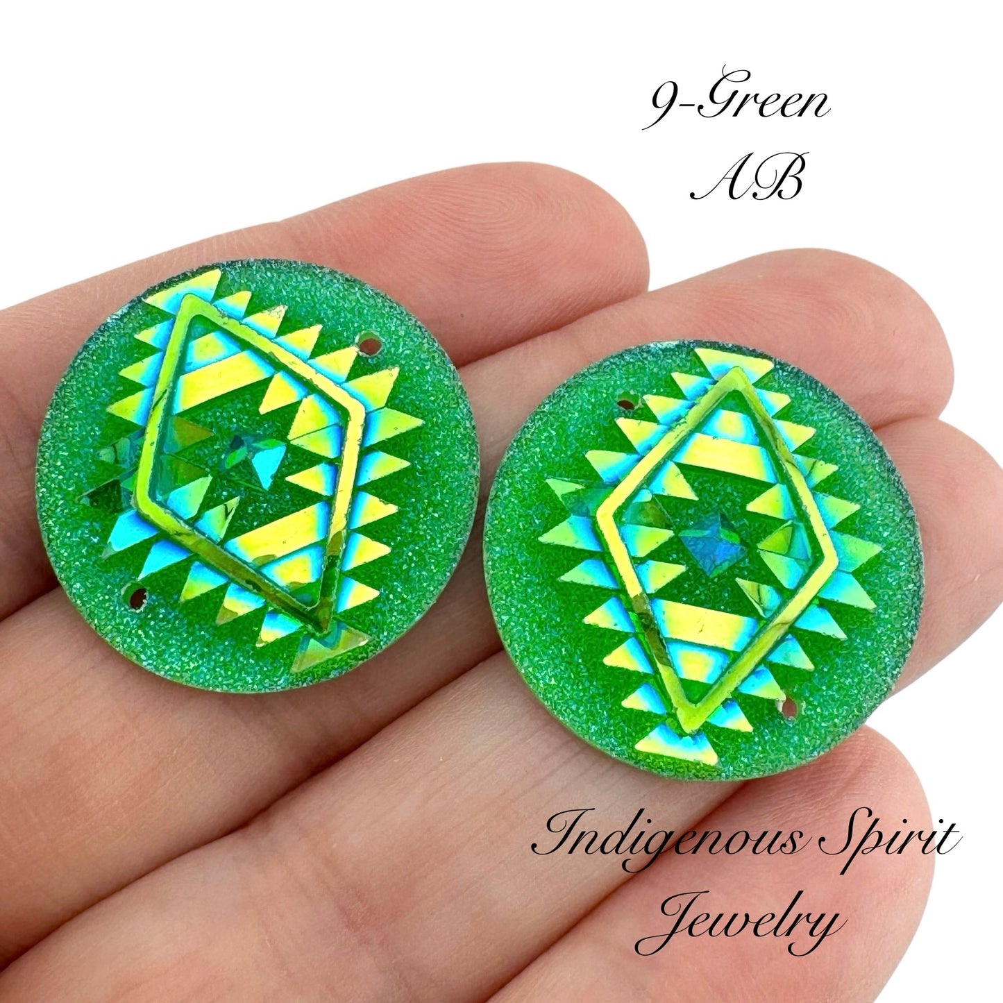 25mm Circle Geometric Triangle Blanket Resin Cabochons - Sew-on