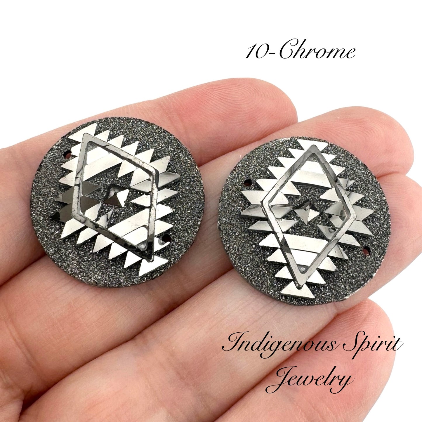 25mm Circle Geometric Triangle Blanket Resin Cabochons - Sew-on