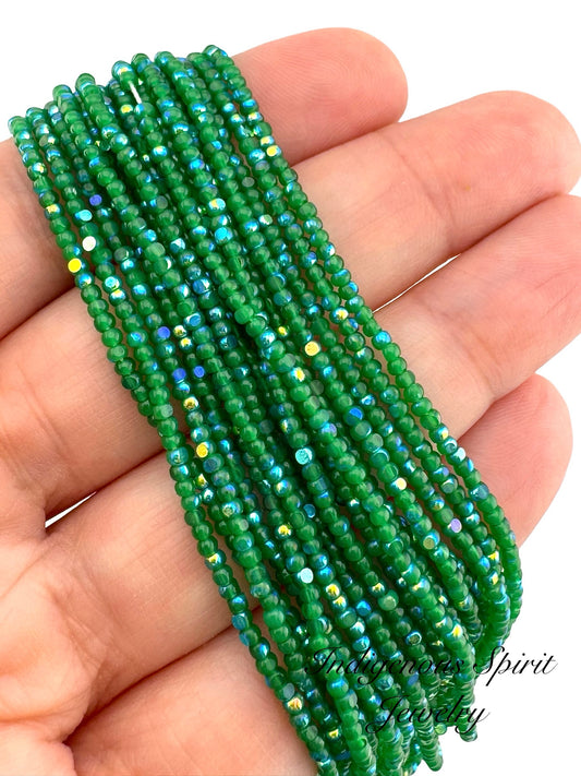 Patina Opal Green AB 2-Cut Charlotte Cut Beads (11/0)