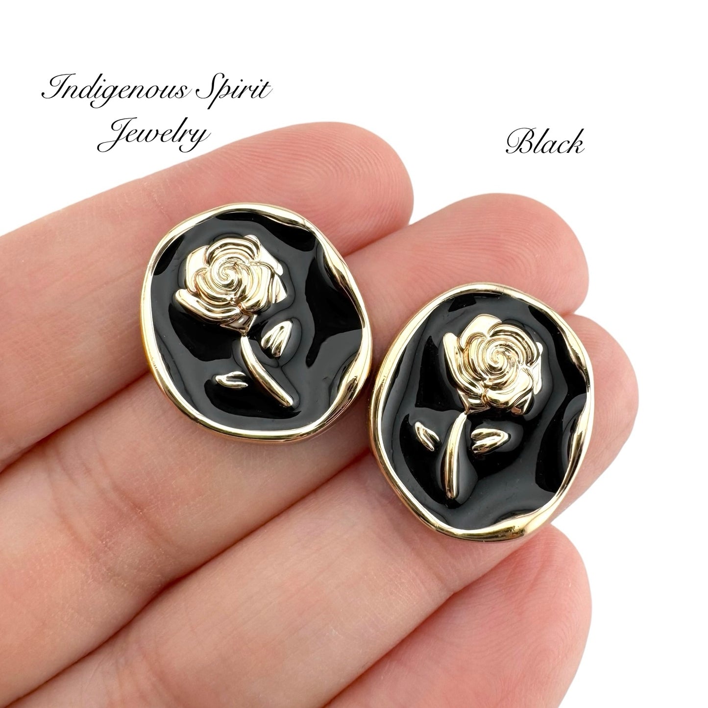 18mm x 20mm Oval Gold Rose Cabochons