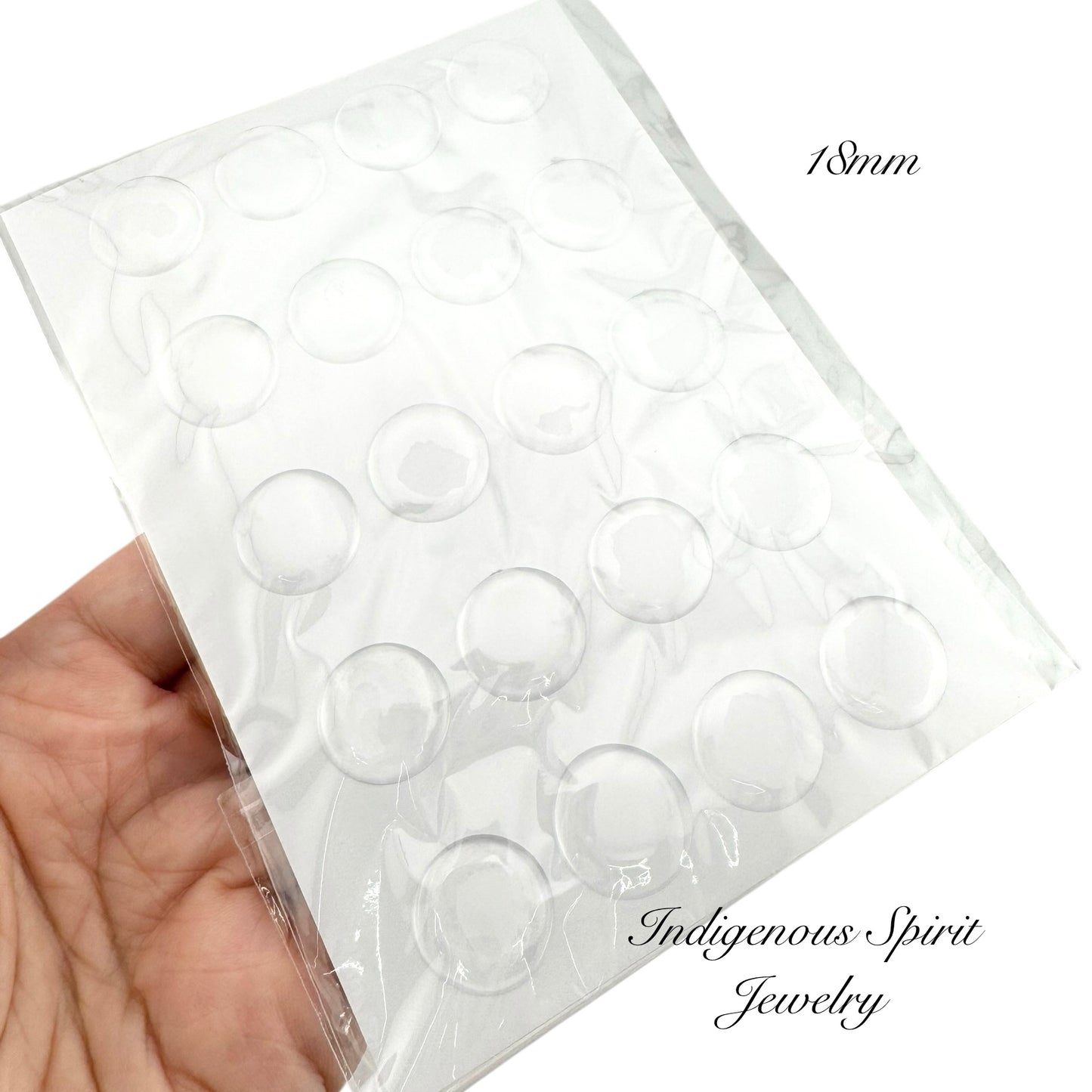 16mm, 18mm, 20mm & 25mm - 3D Clear Domed Epoxy Adhesive Stickers (Circle)