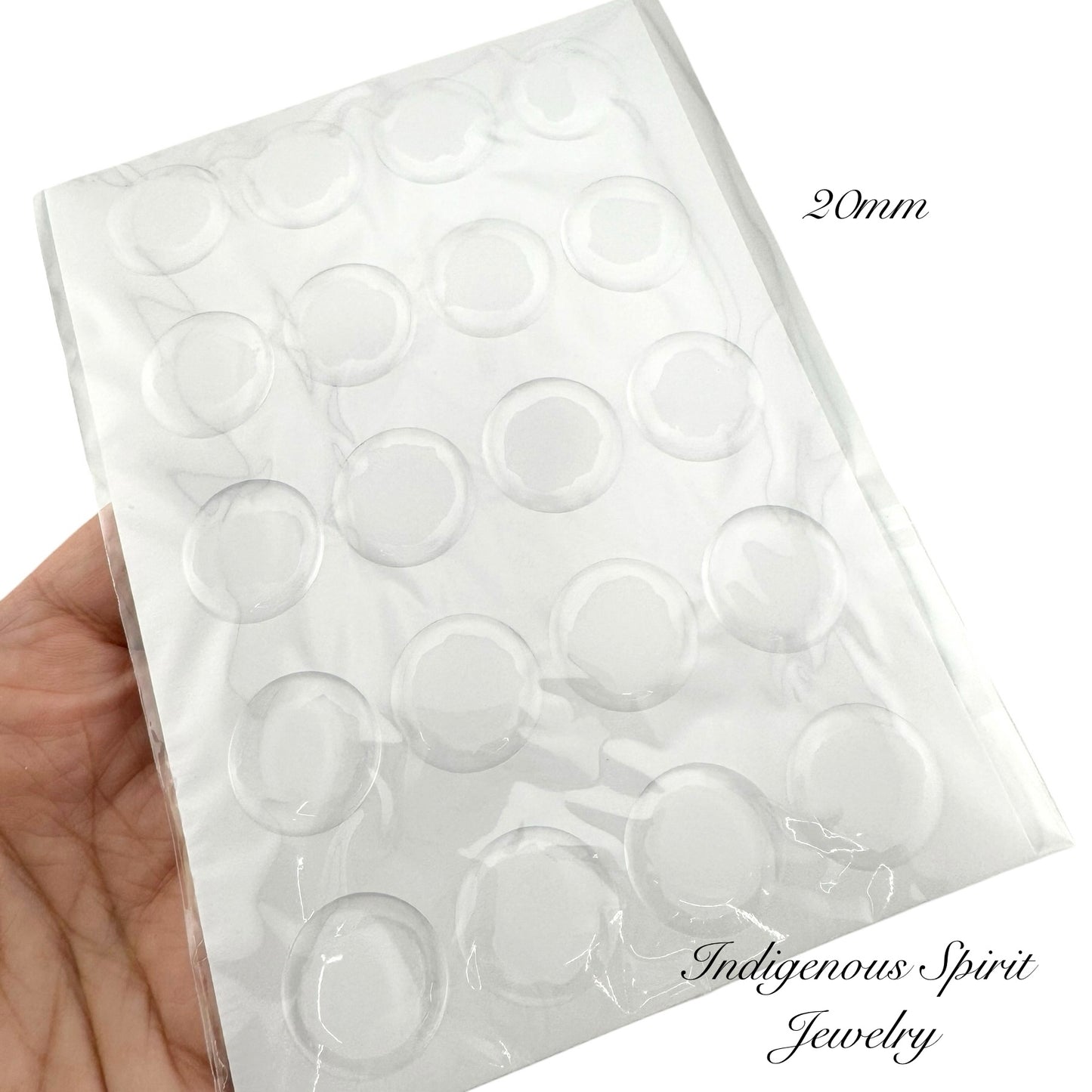 16mm, 18mm, 20mm & 25mm - 3D Clear Domed Epoxy Adhesive Stickers (Circle)