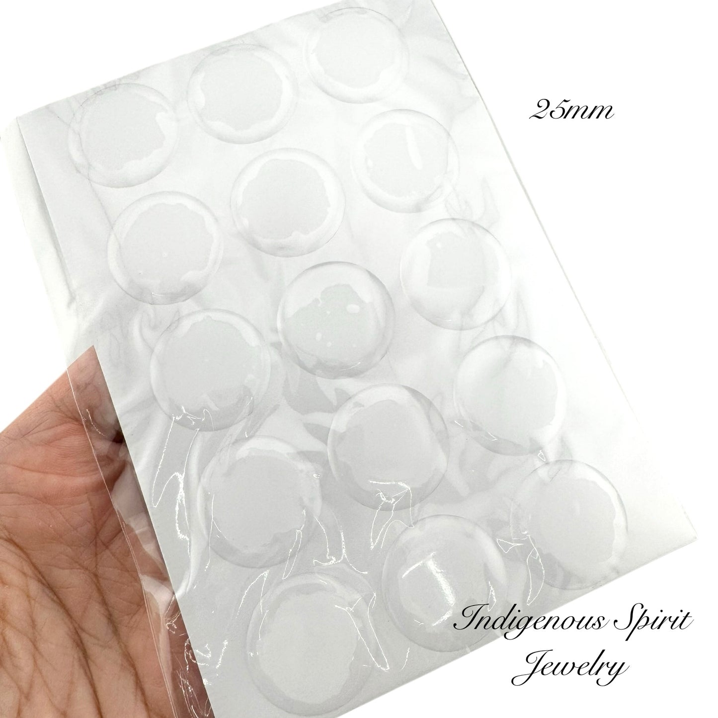 16mm, 18mm, 20mm & 25mm - 3D Clear Domed Epoxy Adhesive Stickers (Circle)