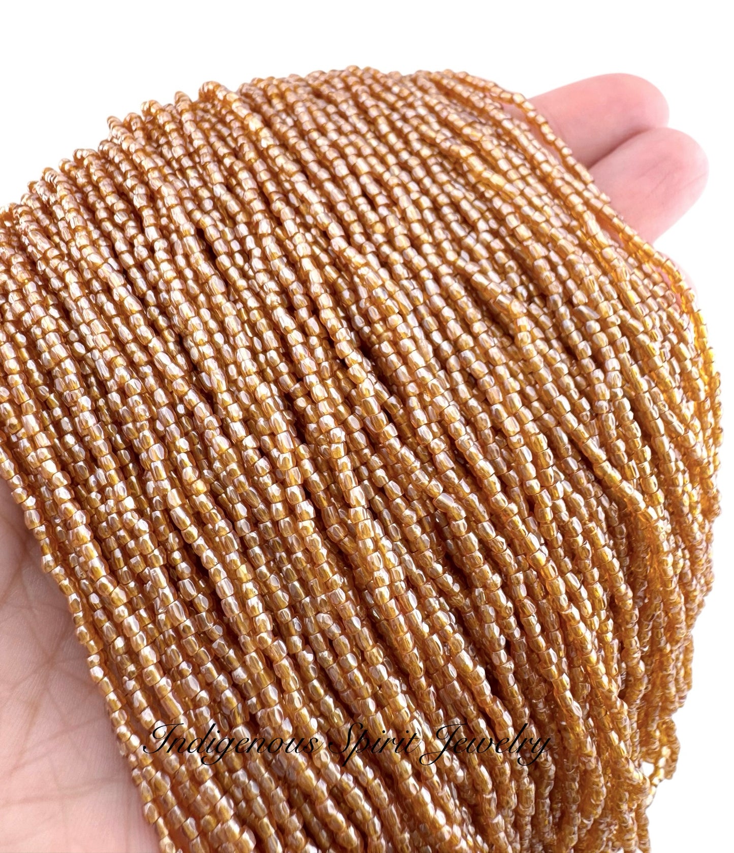 Dark Topaz Luster 3-cut Preciosa Czech Seed Beads (9/0)