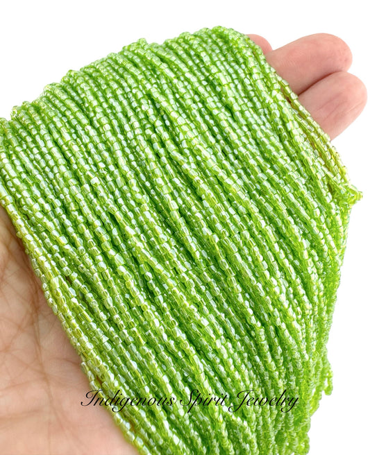 Light Olivine Luster 3-cut Preciosa Czech Seed Beads (9/0)