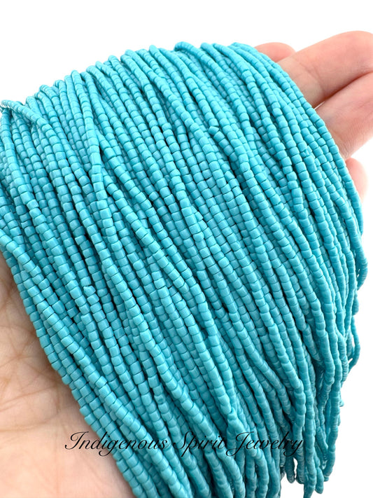 Blue Turquoise 3-cut Preciosa Czech Seed Beads (9/0)