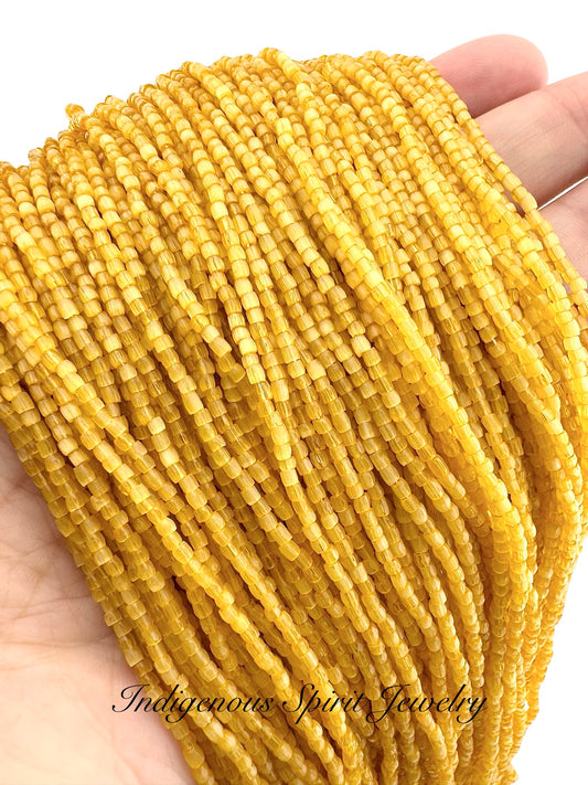 Beige Satin 3-cut Preciosa Czech Seed Beads (9/0)