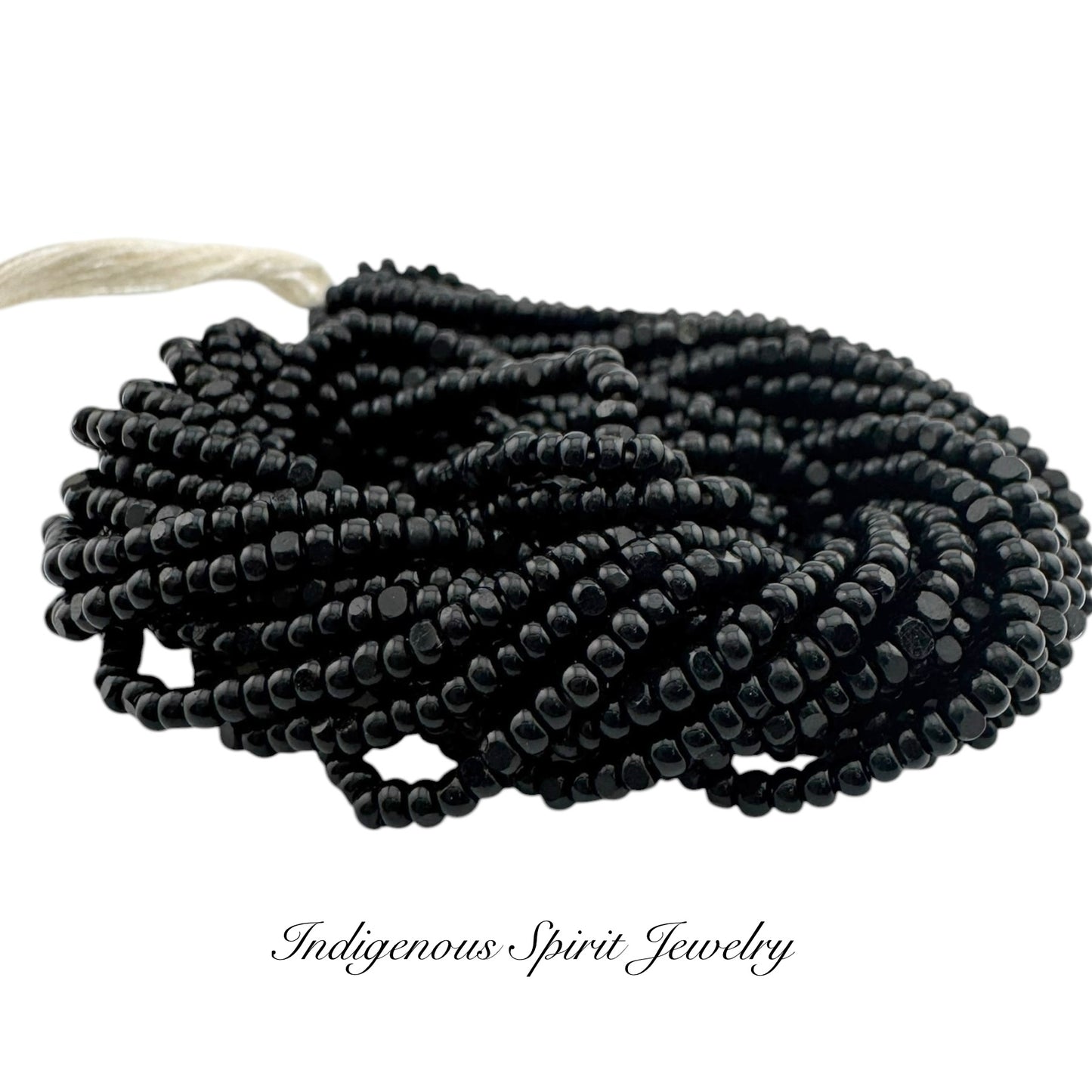 Jet Black 2-Cut Charlotte Cut Beads