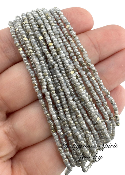 Patina Premium White Opal Silver 2-Cut Charlotte Cut Beads (11/0)