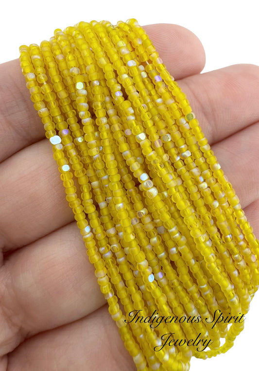 Patina Matte Yellow AB 2-Cut Charlotte Cut Beads (11/0)