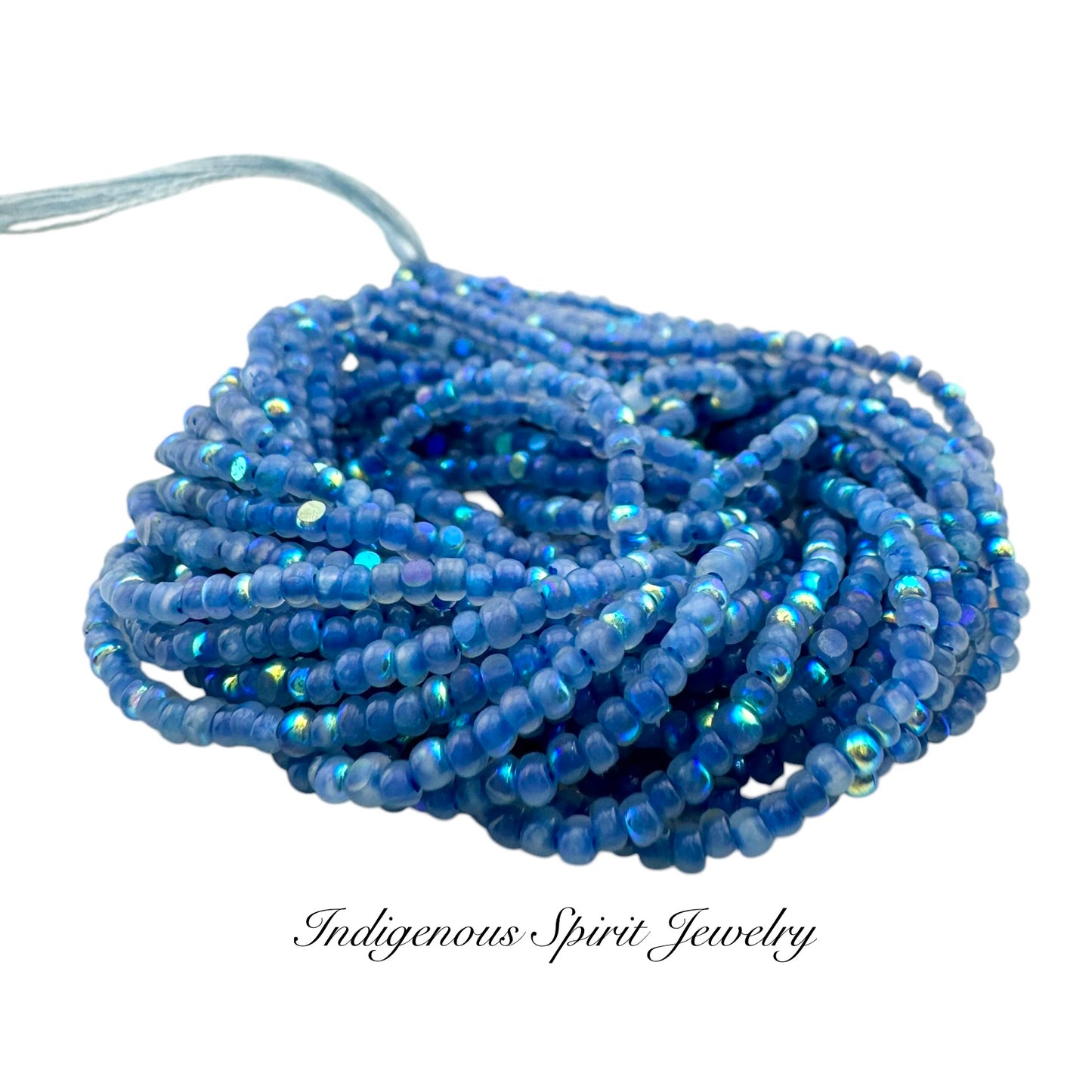 Patina Neon Electric Blue Opal AB Charlotte Cut Beads (11/0)