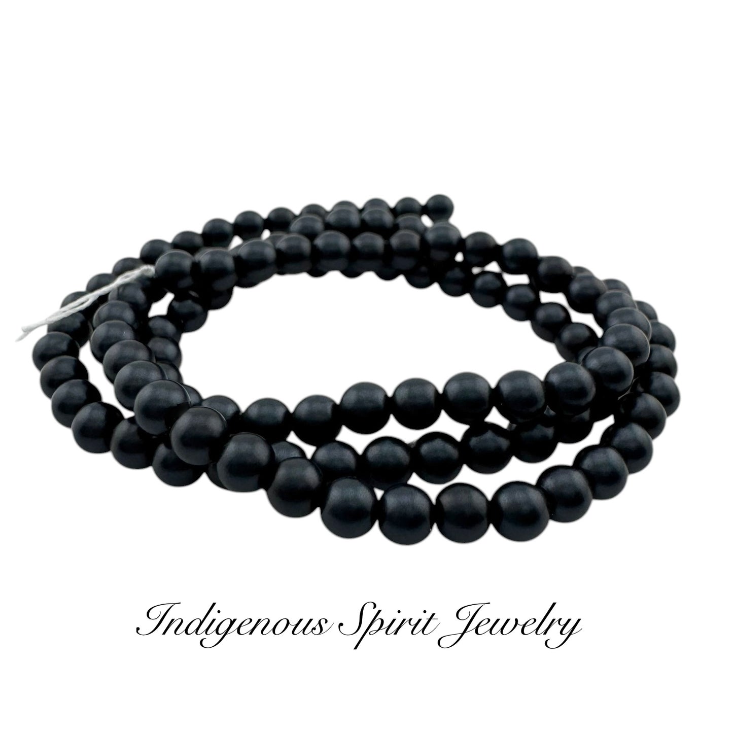 4mm Black - Matte Pearl Bead