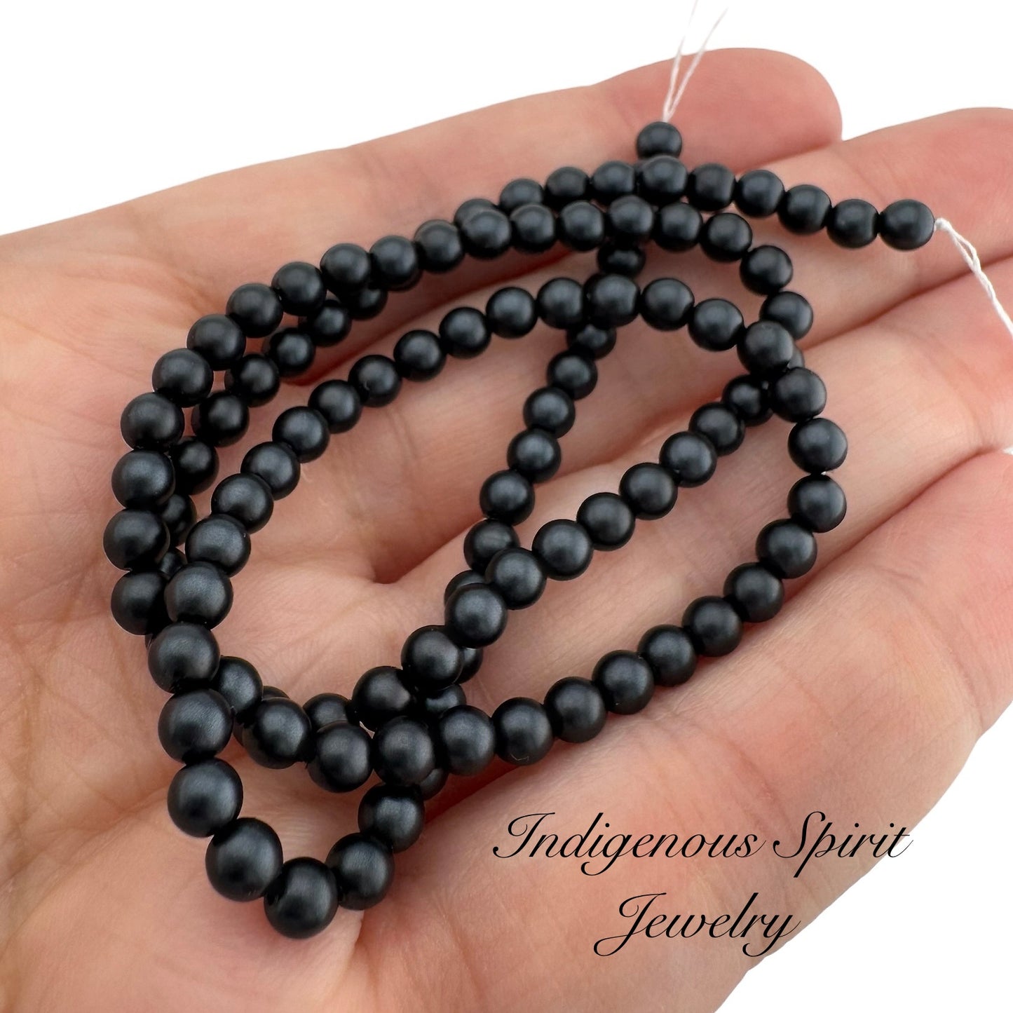 4mm Black - Matte Pearl Bead
